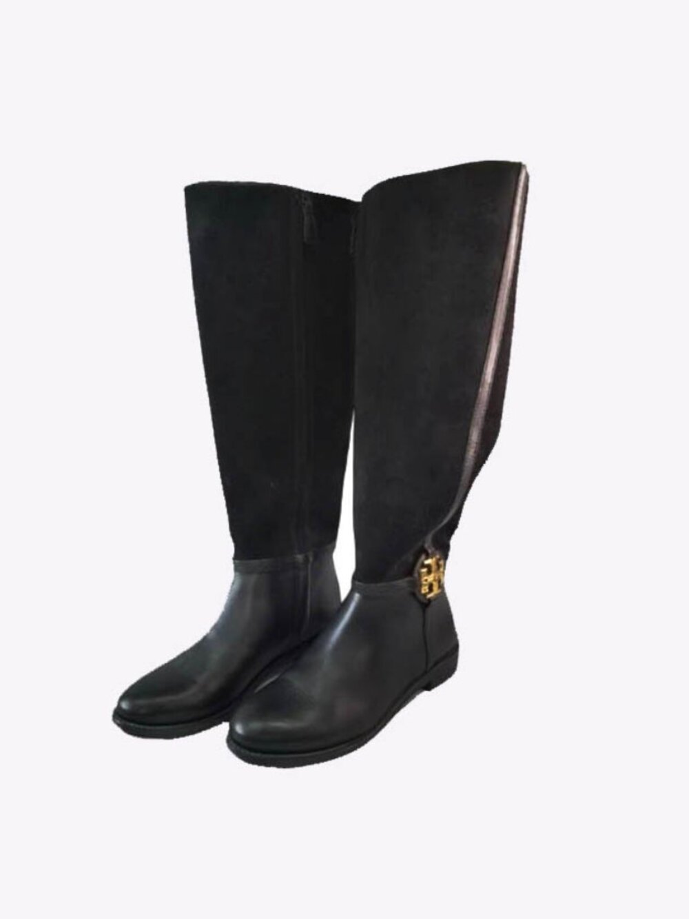 TORY BURCH Miller 25mmBoot in Leather & Suede Style 57752 Black Size 8
